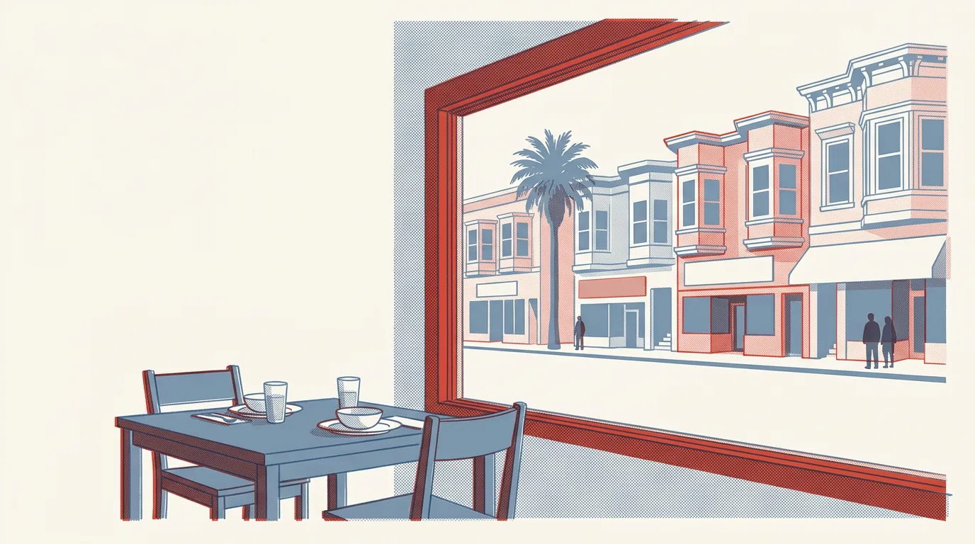 Illustration of restaurants in the Mission