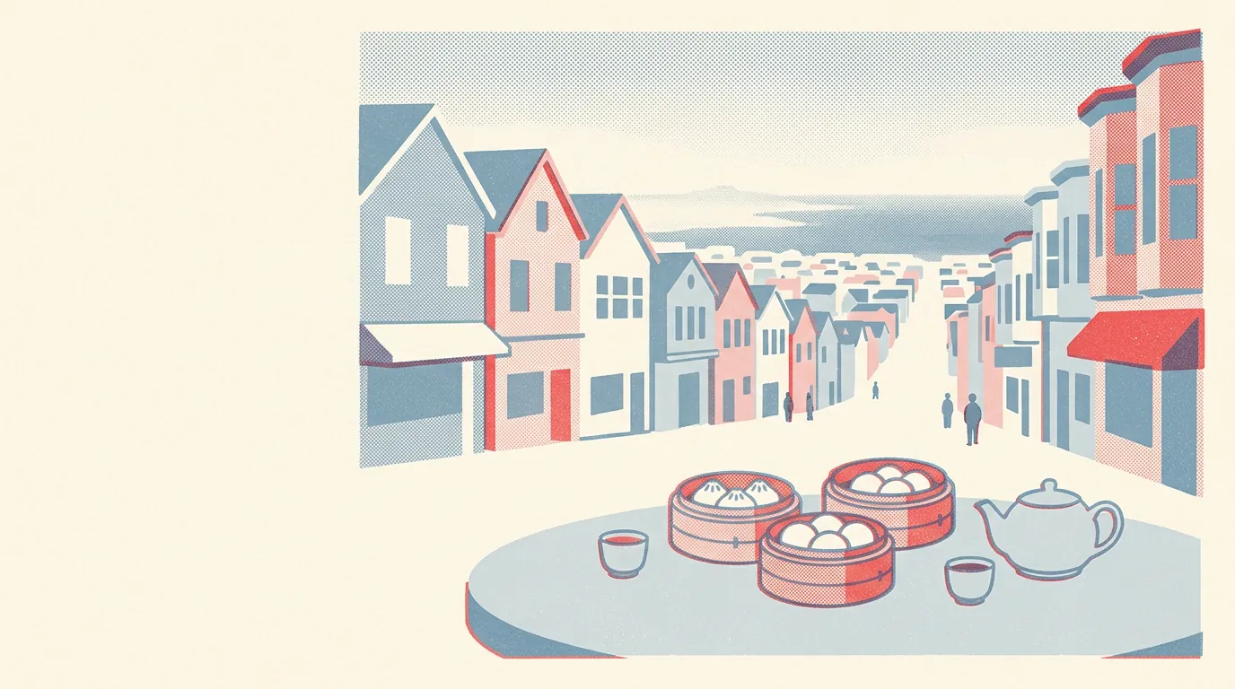Illustration of dim sum restaurants in Outer Richmond