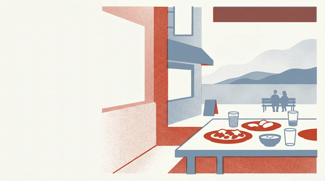 Illustration of neighbourhood restaurants in the Bay Area