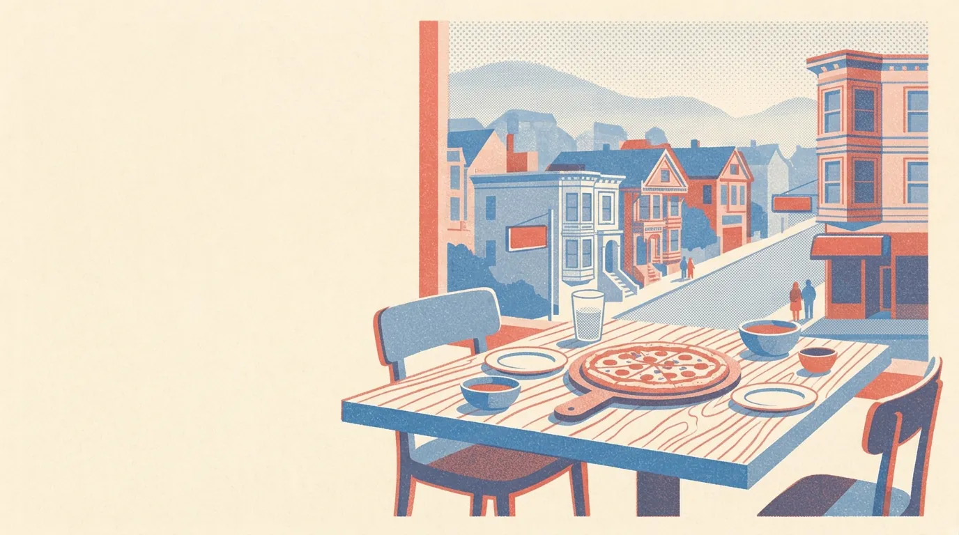 Illustration of restaurants in San Francisco