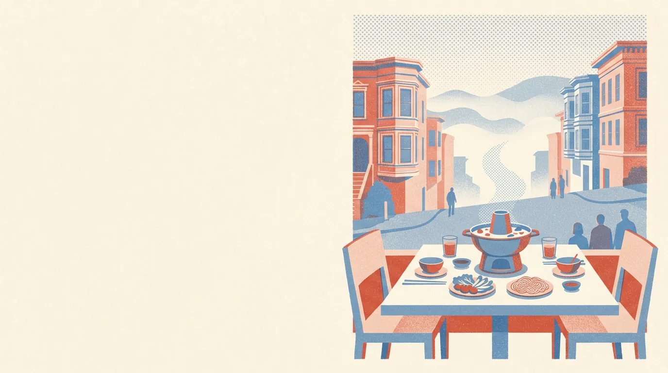 Illustration of restaurants in San Francisco