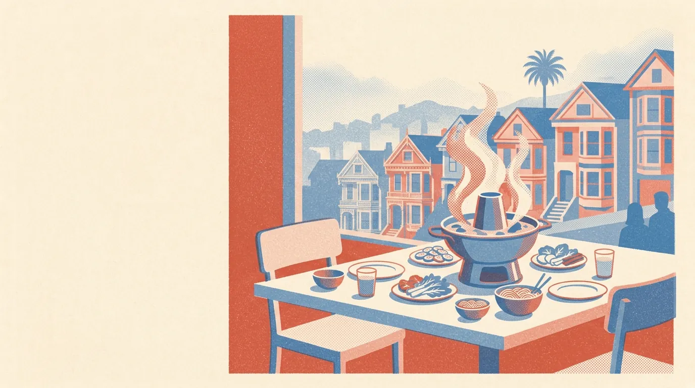 Illustration of restaurants in San Francisco