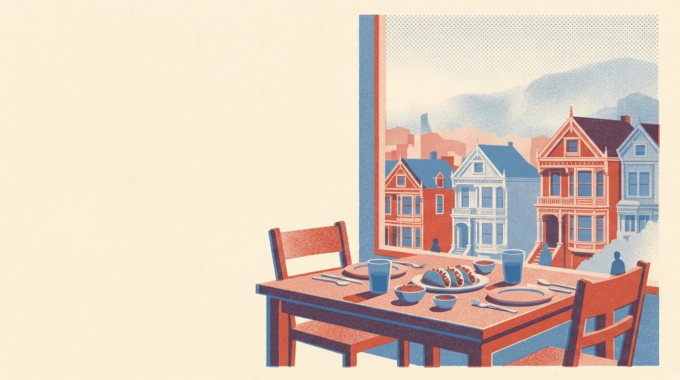 Illustration of restaurants in San Francisco