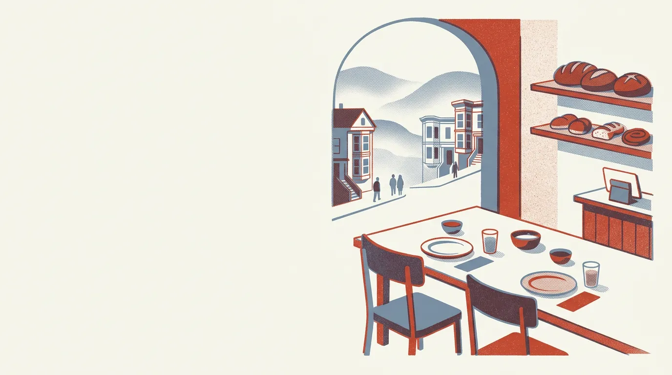 Illustration of restaurants in San Francisco