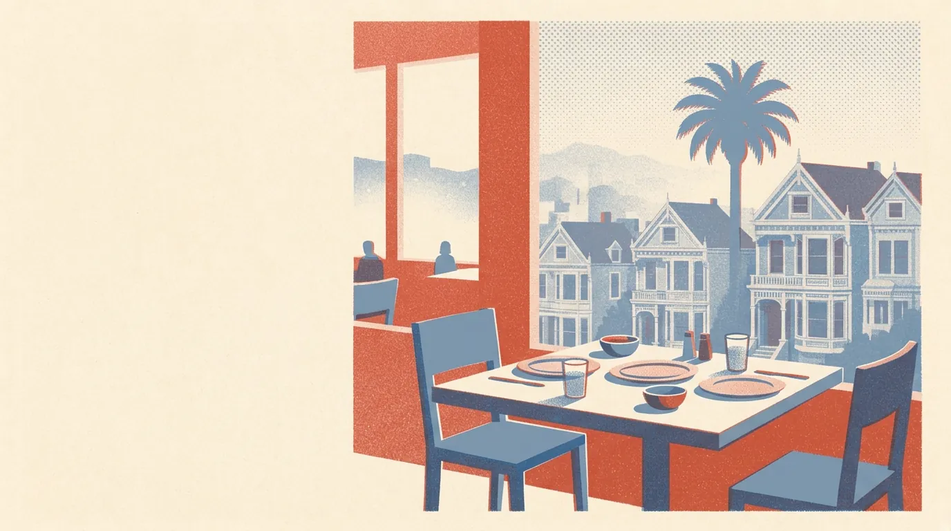 Illustration of restaurants in San Francisco