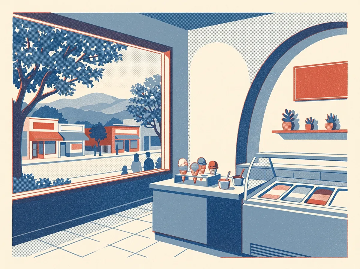 Illustration of ice cream shops in Berkeley