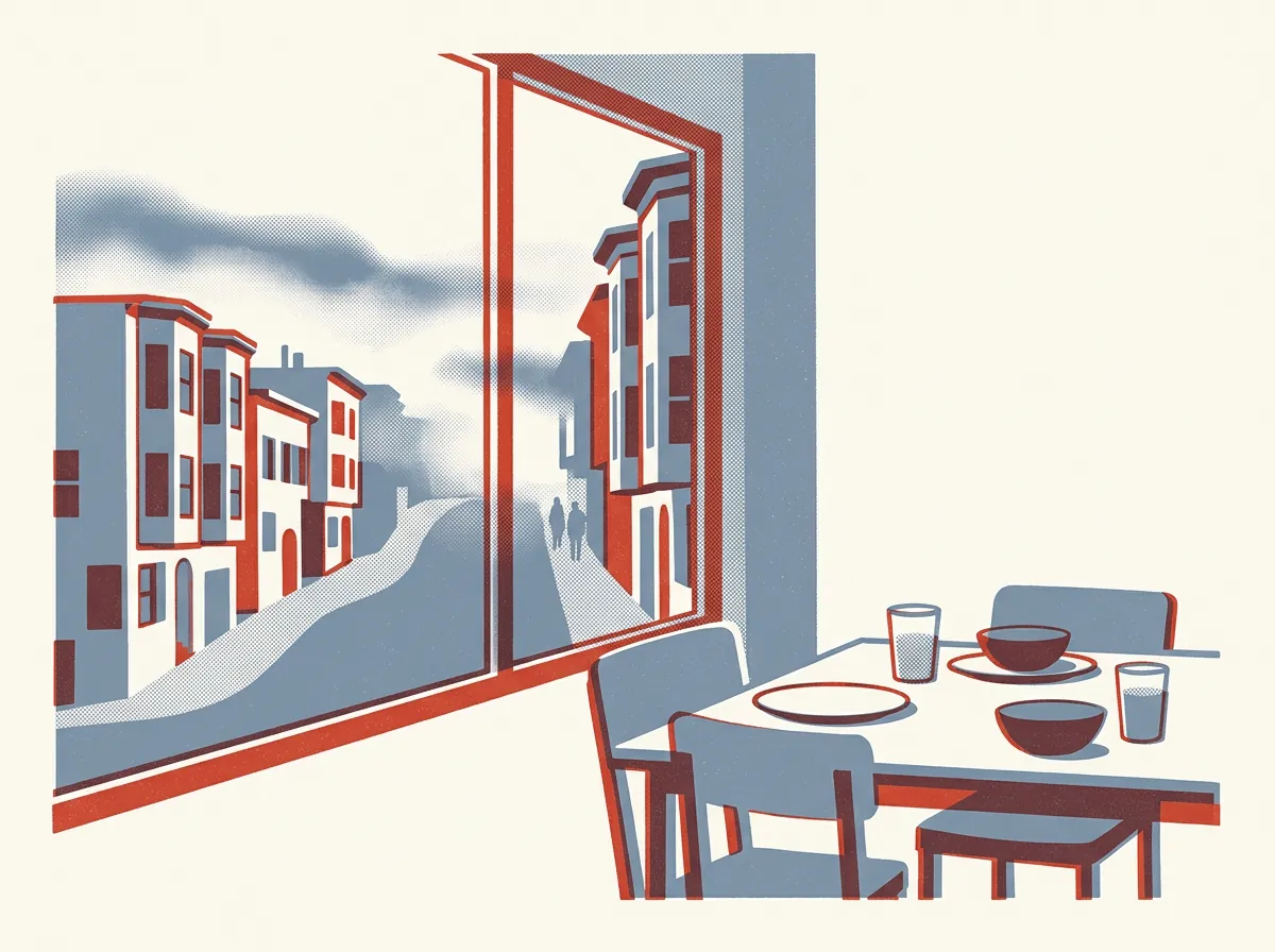 Illustration of restaurants in San Francisco