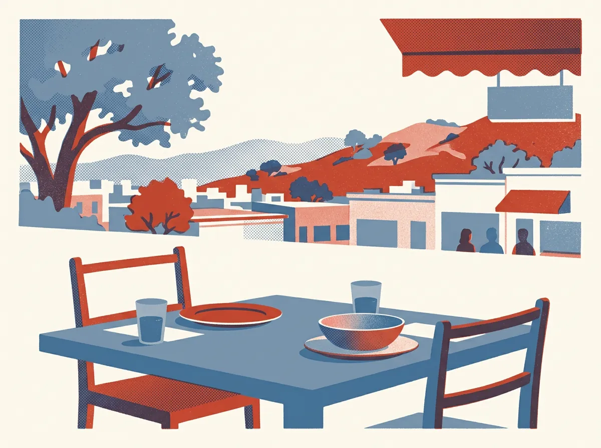 Illustration of restaurants in Oakland
