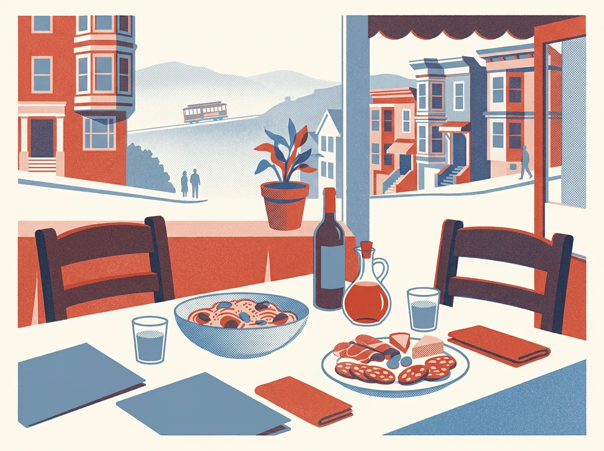 Illustration of Italian restaurants in San Francisco