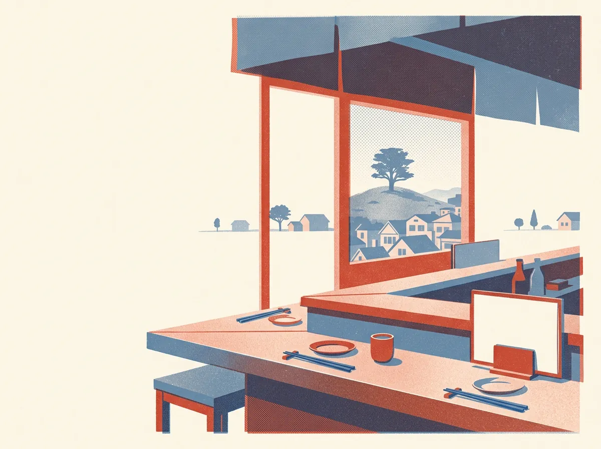 Illustration of Japanese restaurants in Bernal Heights