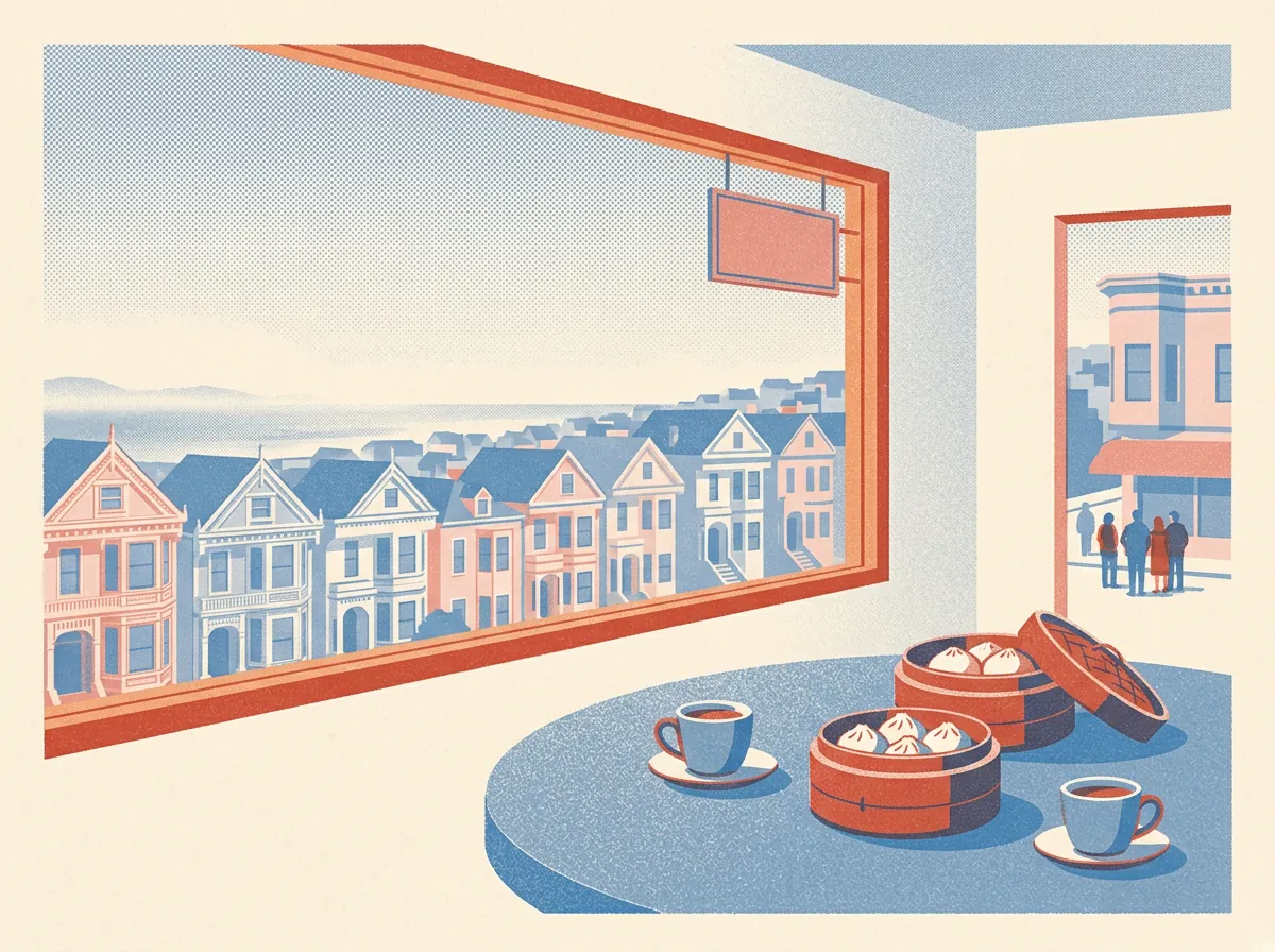Illustration of dim sum restaurants in Outer Richmond