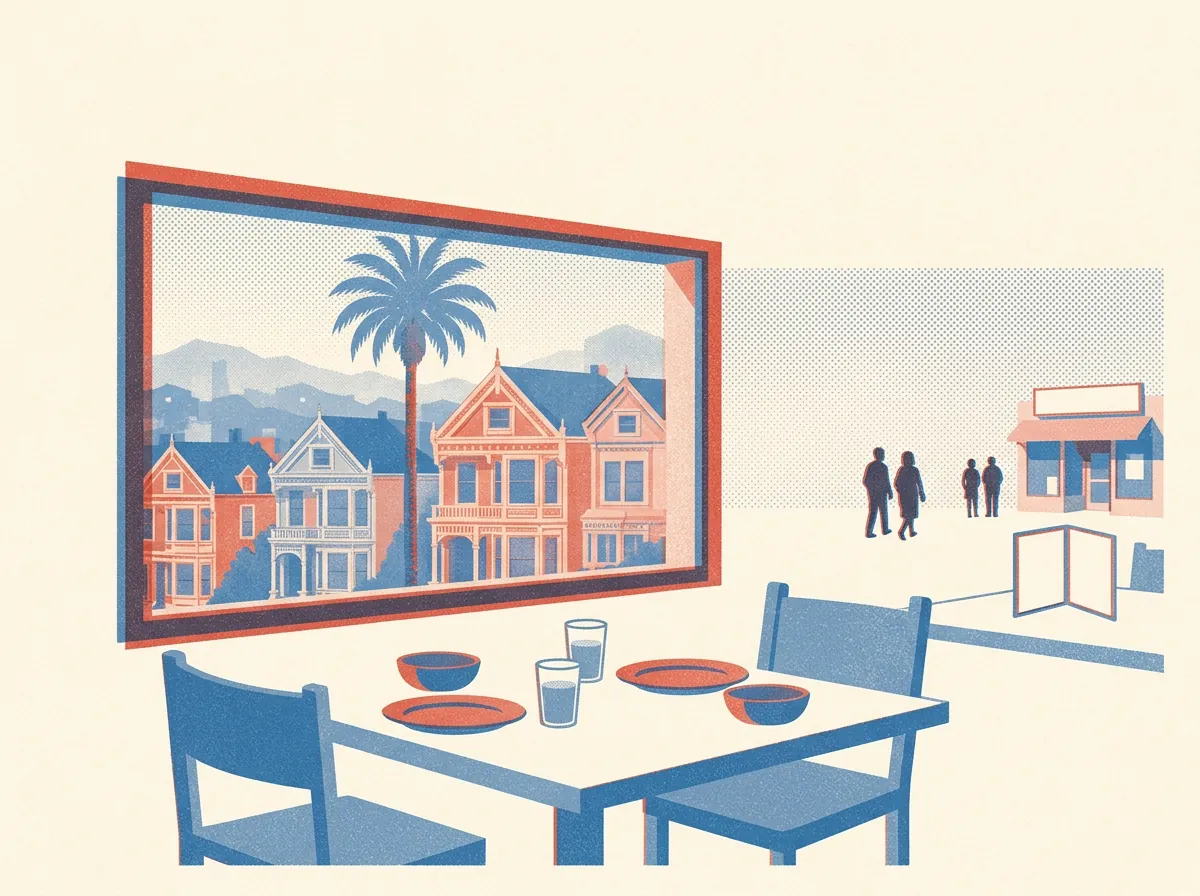 Illustration of restaurants in the Mission