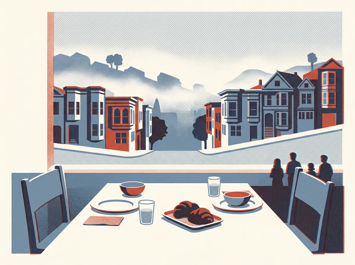 Illustration of restaurants in San Francisco