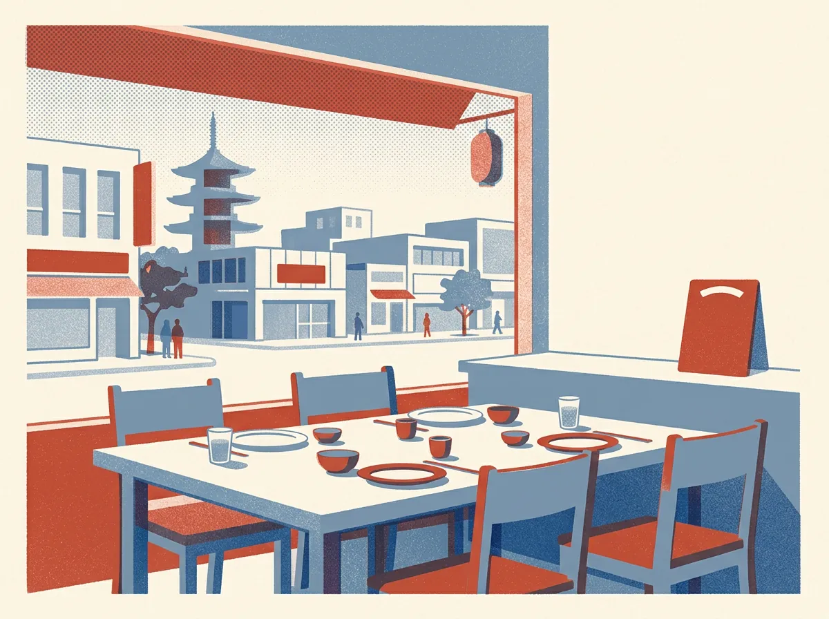 Illustration of restaurants in Japantown