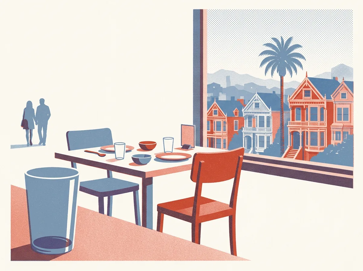 Illustration of restaurants in the Mission