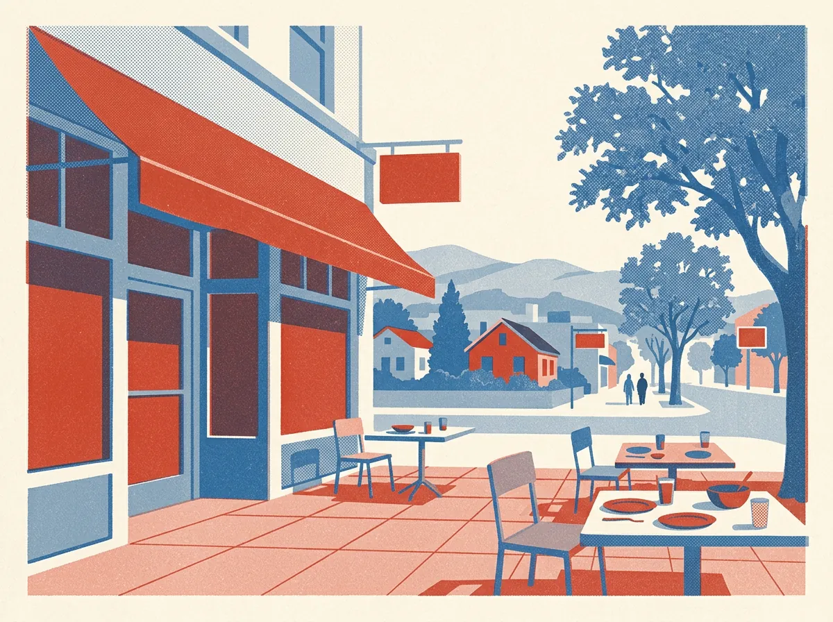 Illustration of restaurants in Berkeley