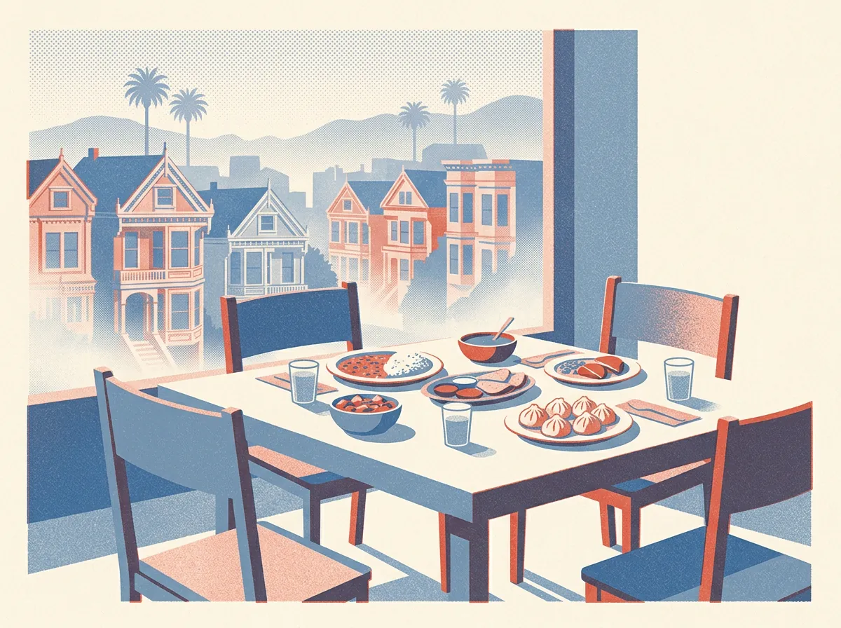 Illustration of Nepalese restaurants in San Francisco