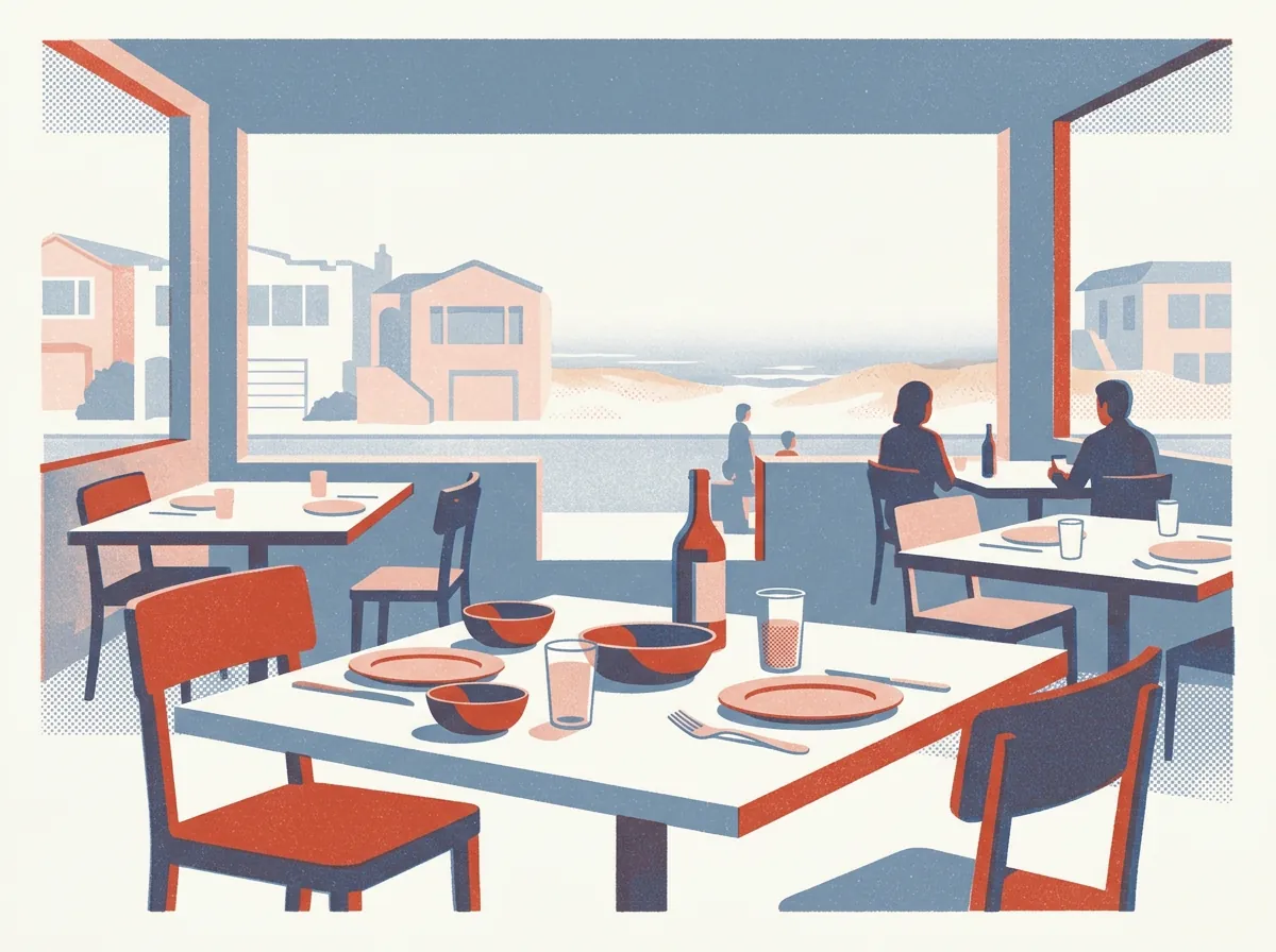 Illustration of restaurants in Outer Sunset