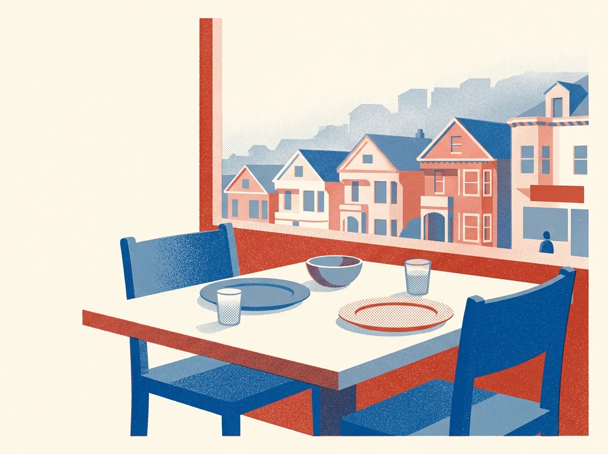 Illustration of restaurants in Inner Sunset