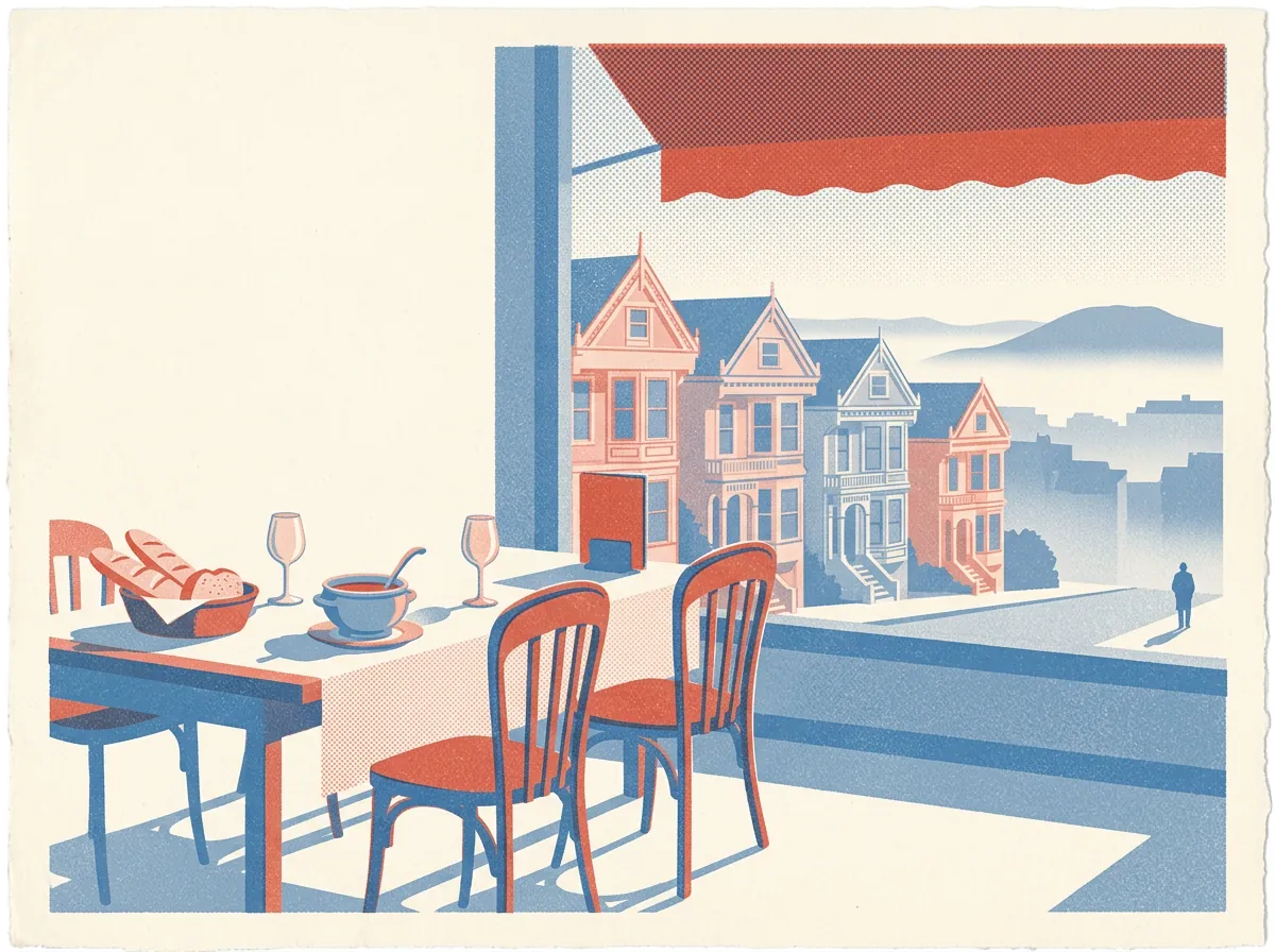 Illustration of French restaurants in San Francisco