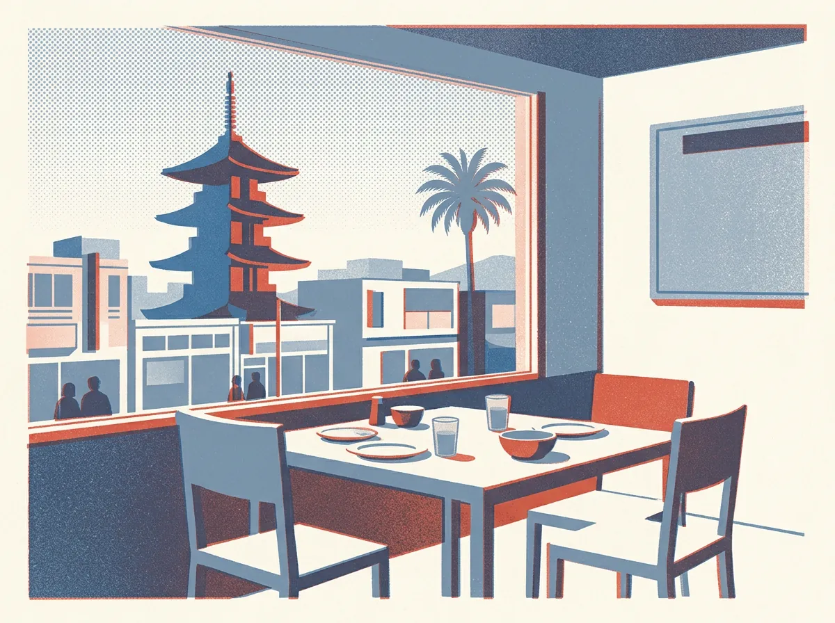 Illustration of restaurants in Japantown