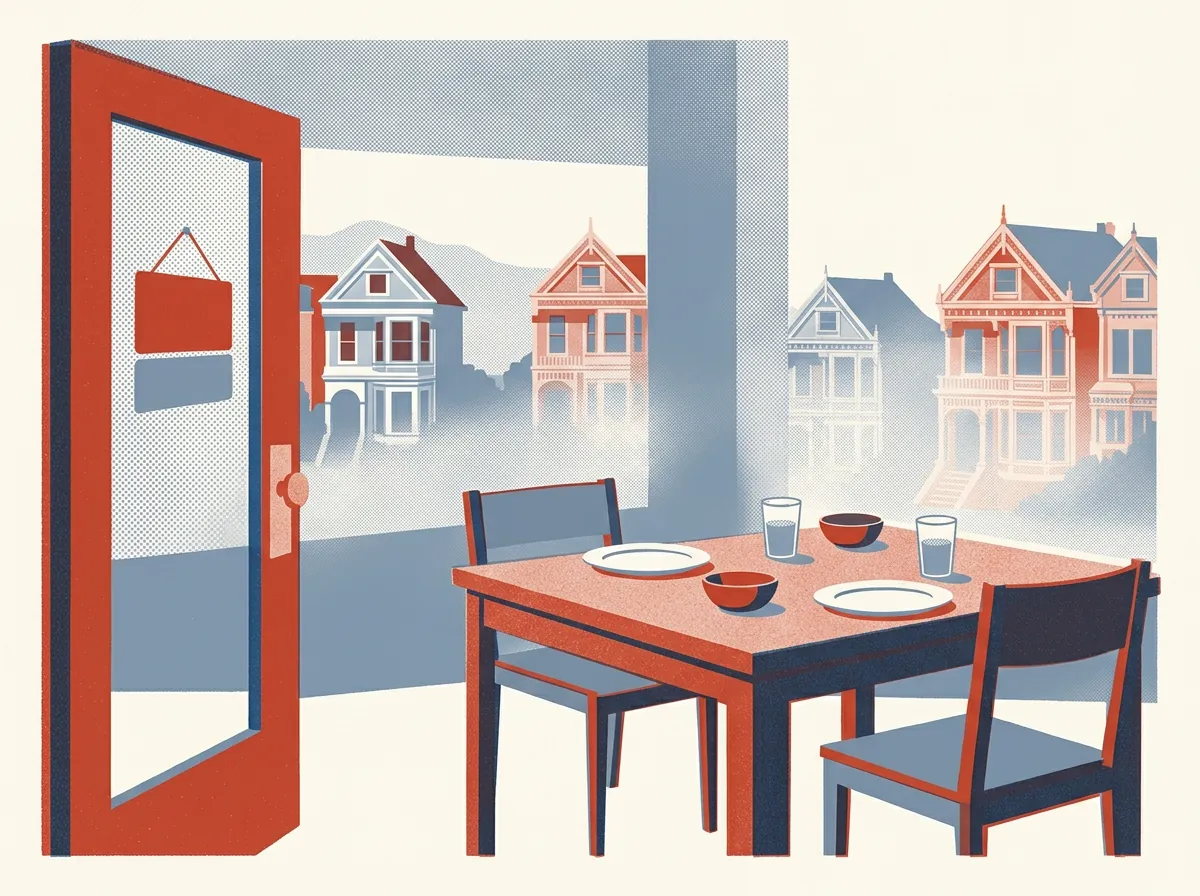 Illustration of restaurants in San Francisco