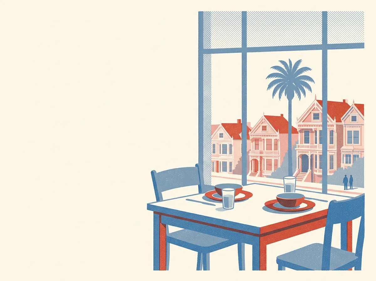 Illustration of restaurants in the Mission
