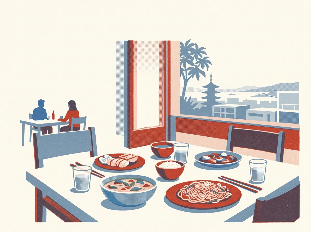 Illustration of Thai restaurants in Japantown