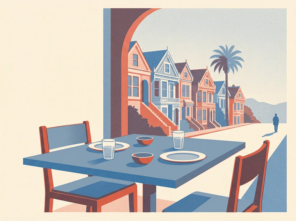 Illustration of restaurants in Noe Valley