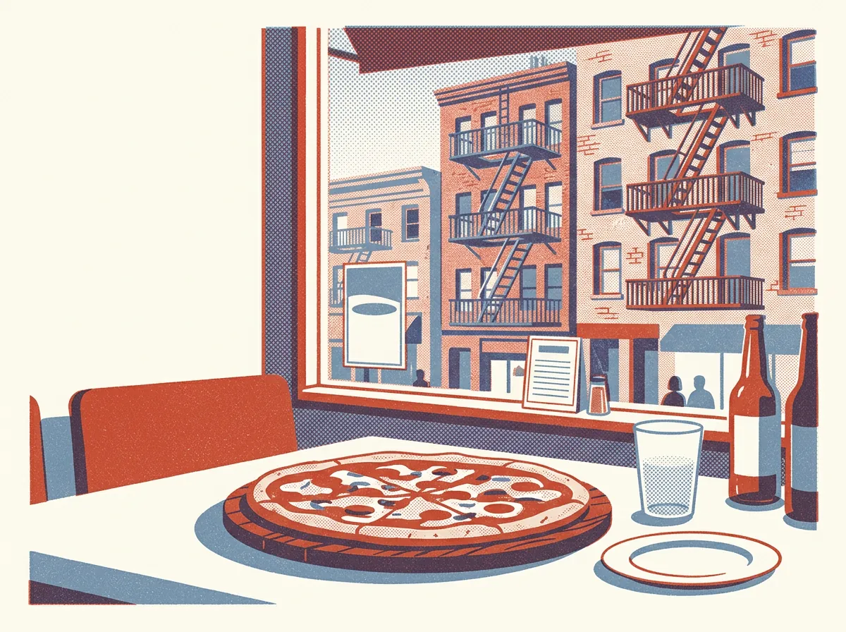 Illustration of pizza restaurants in Tenderloin