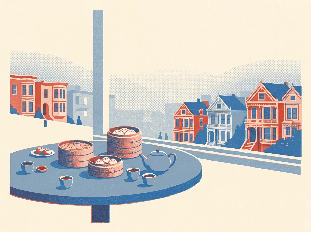 Illustration of dim sum restaurants in San Francisco