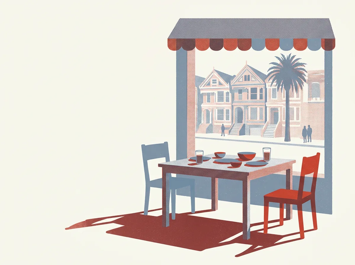 Illustration of restaurants in the Mission
