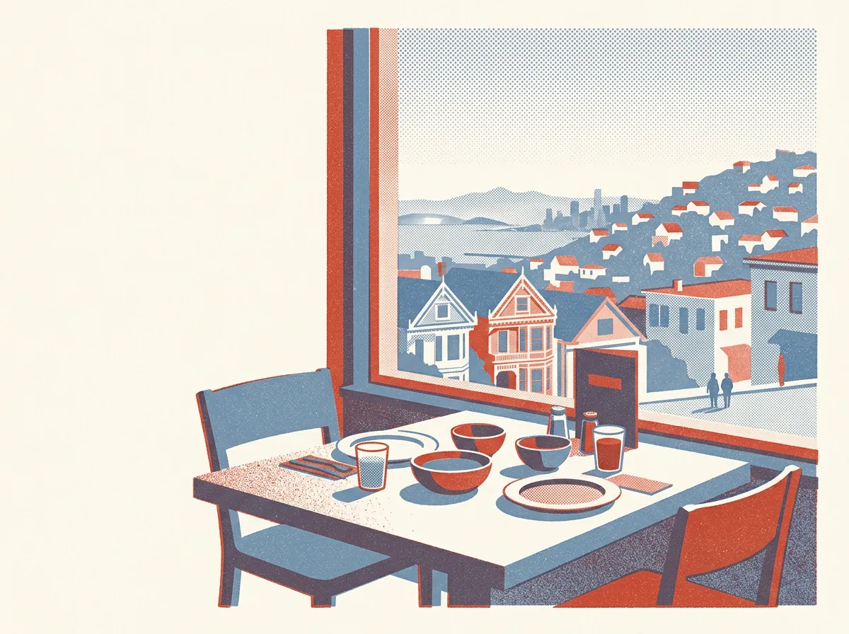 Illustration of restaurants in Potrero Hill