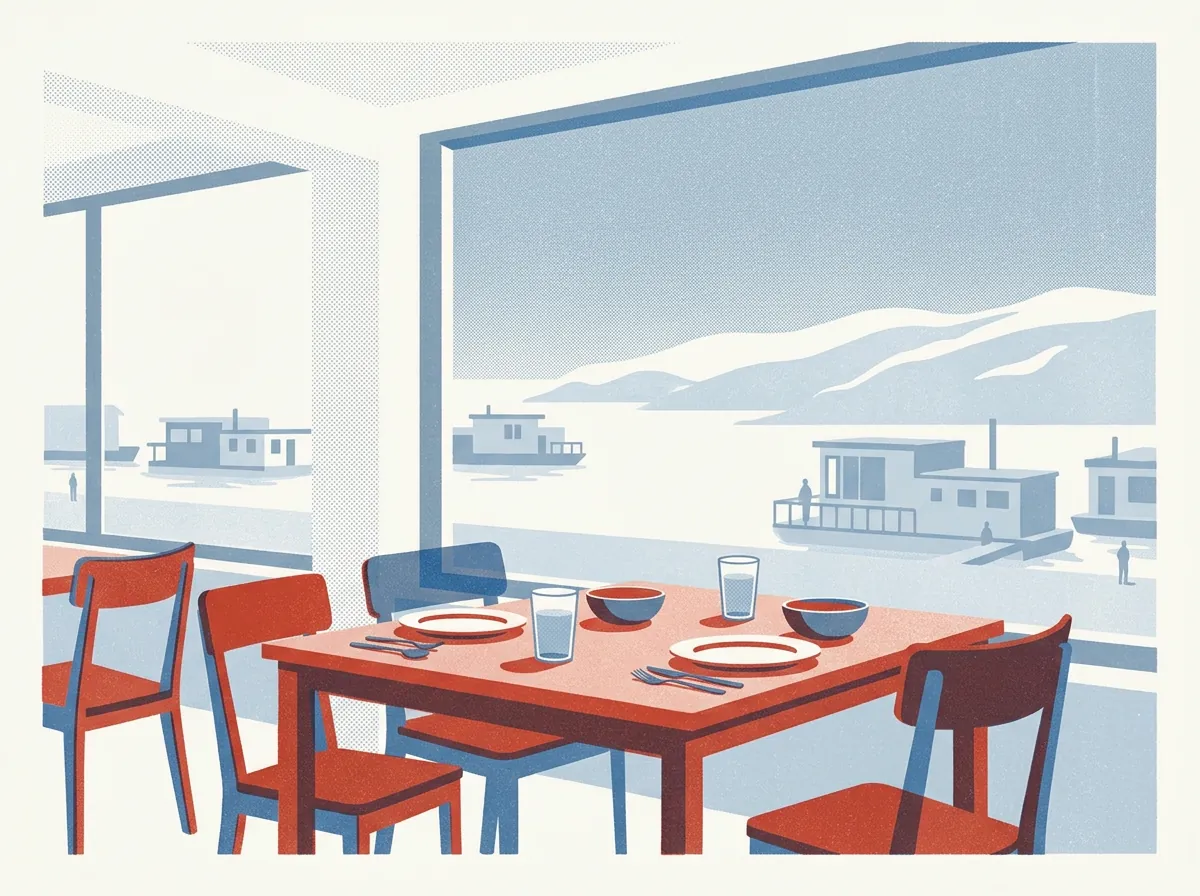 Illustration of restaurants in Sausalito