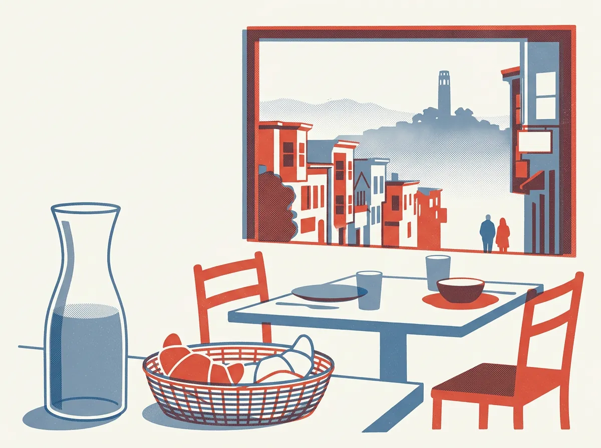 Illustration of restaurants in North Beach