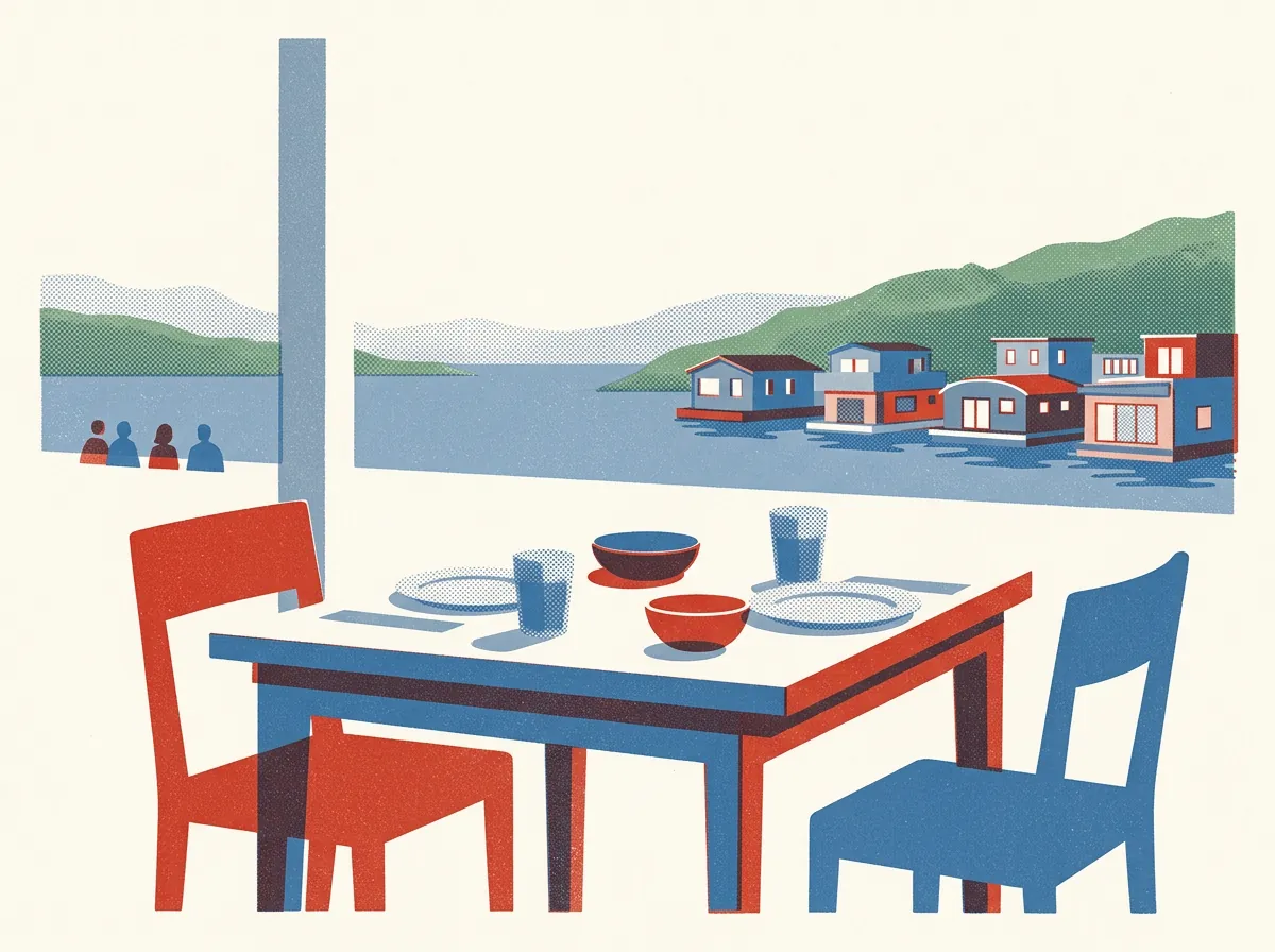 Illustration of restaurants in Sausalito