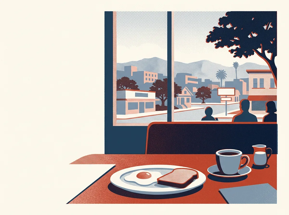 Illustration of breakfast spots in Oakland