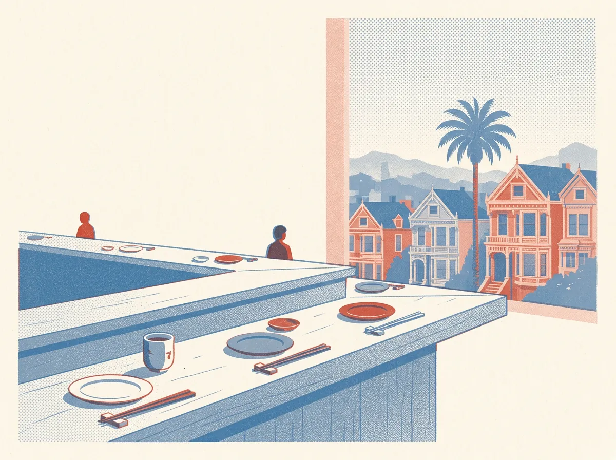 Illustration of Japanese restaurants in the Mission