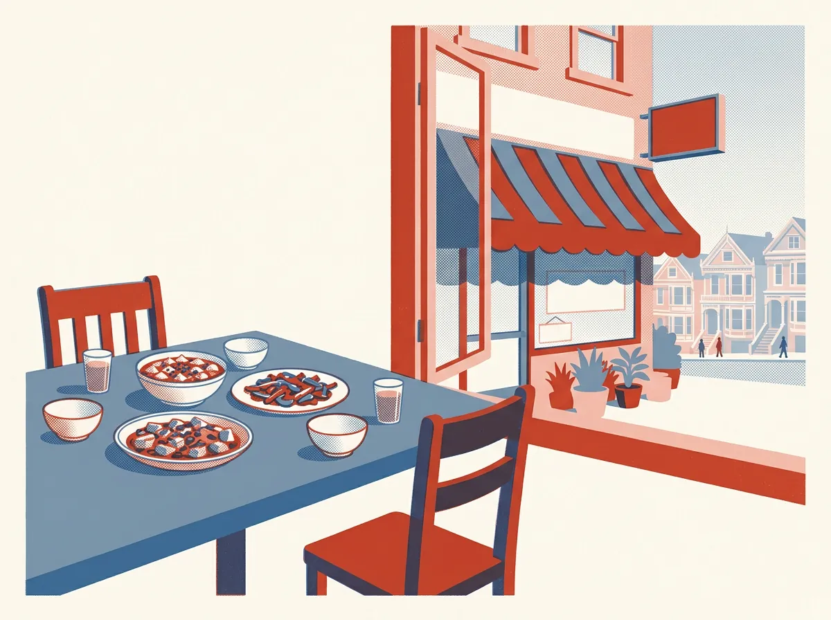 Illustration of Sichuan restaurants in Richmond District