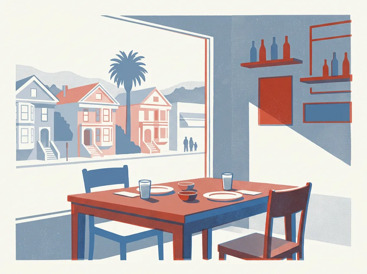 Illustration of restaurants in the Mission