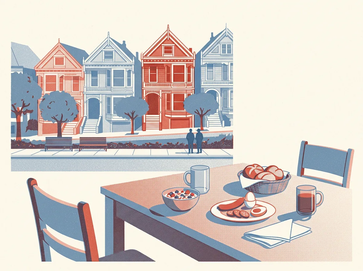 Illustration of German restaurants in Hayes Valley