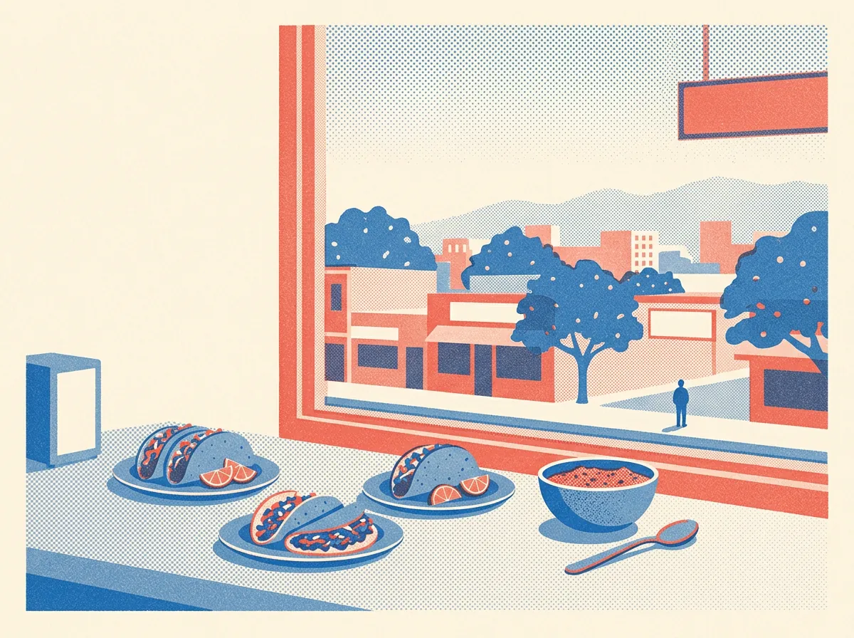 Illustration of taquerias in Oakland