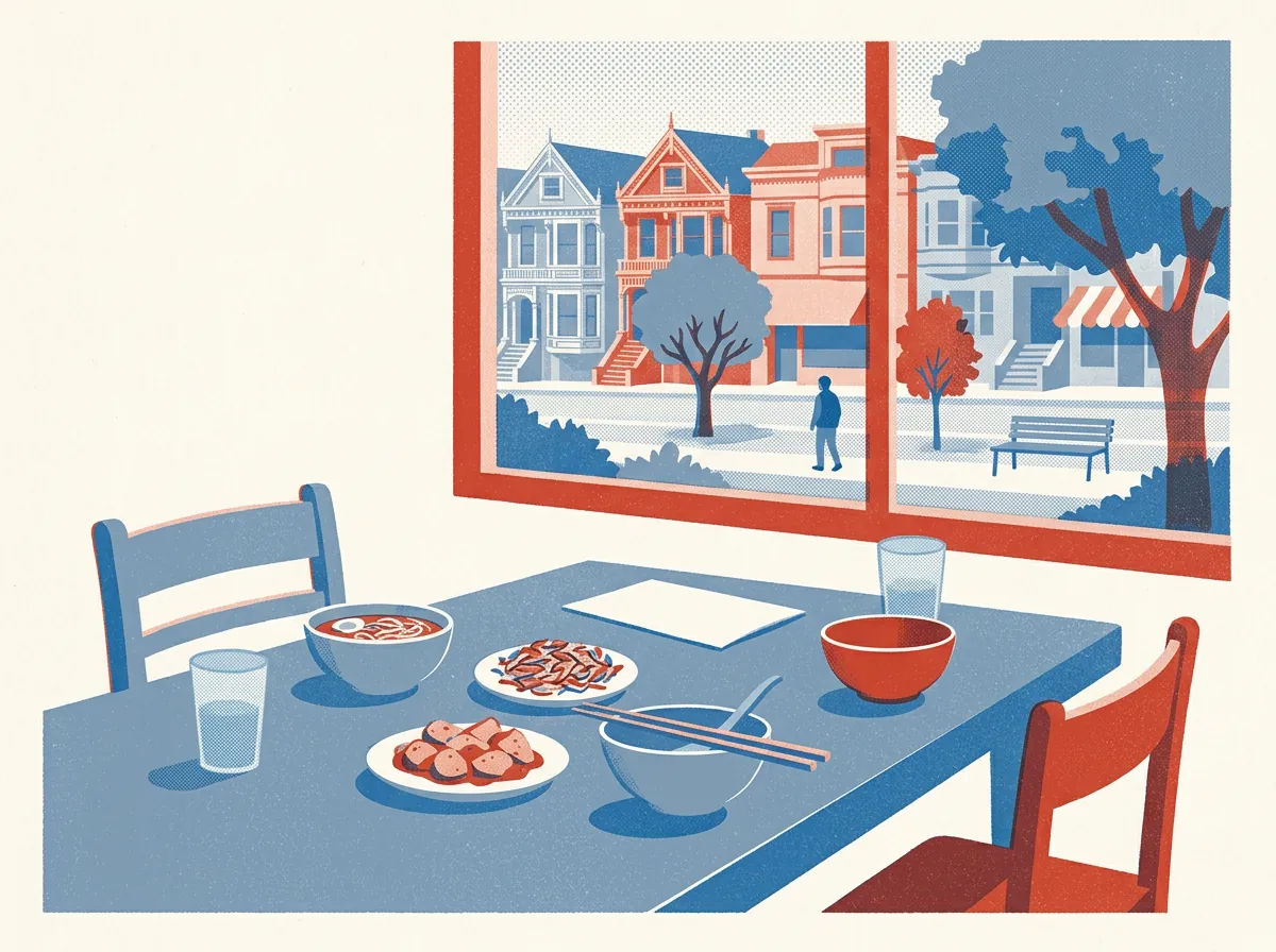 Illustration of Burmese restaurants in Hayes Valley