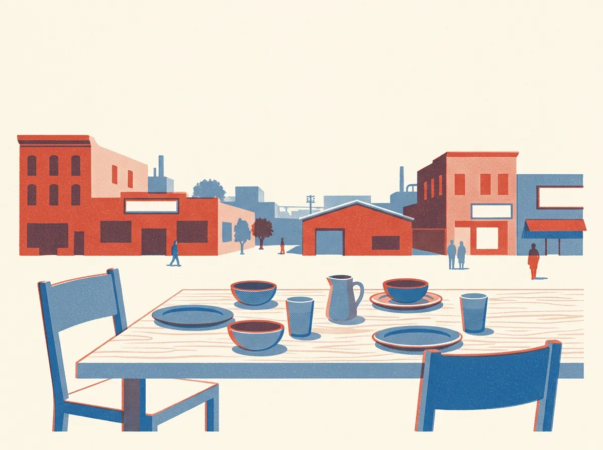 Illustration of restaurants in Potrero Flats/Media Gulch