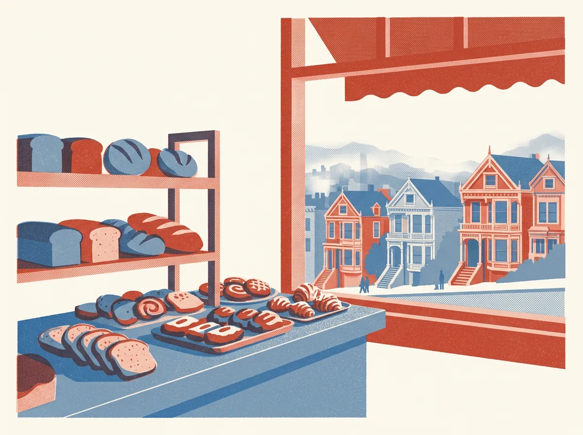 Illustration of bakeries in San Francisco